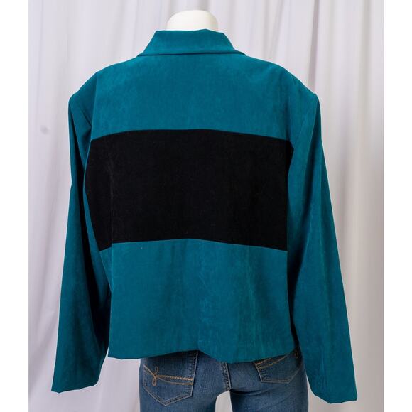 90s Western Cowgirl Core Accent Jacket W Shoulder Pads Sz 16 - Picture 3 of 5